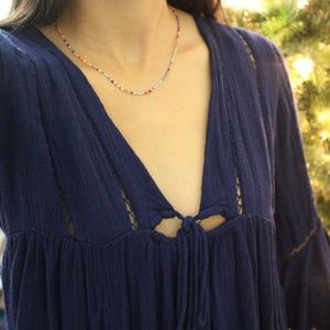 Navy Blue flowy sleeve mini dress